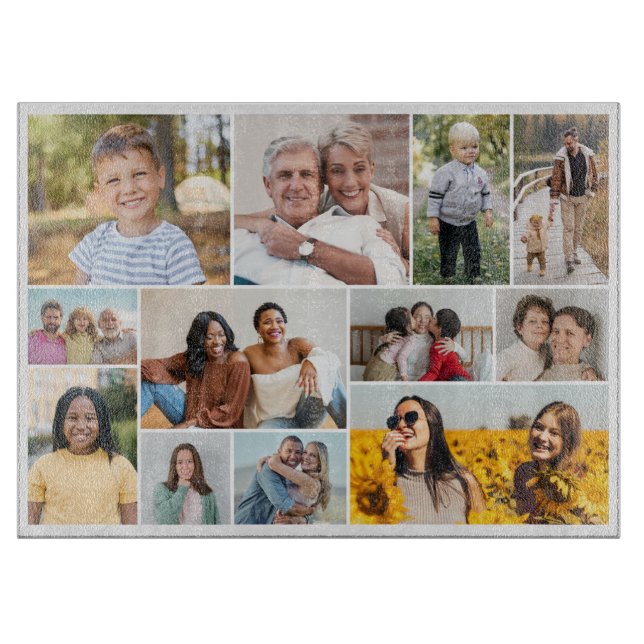 Create Your Own 12 Photo Collage Cutting Board (Front)