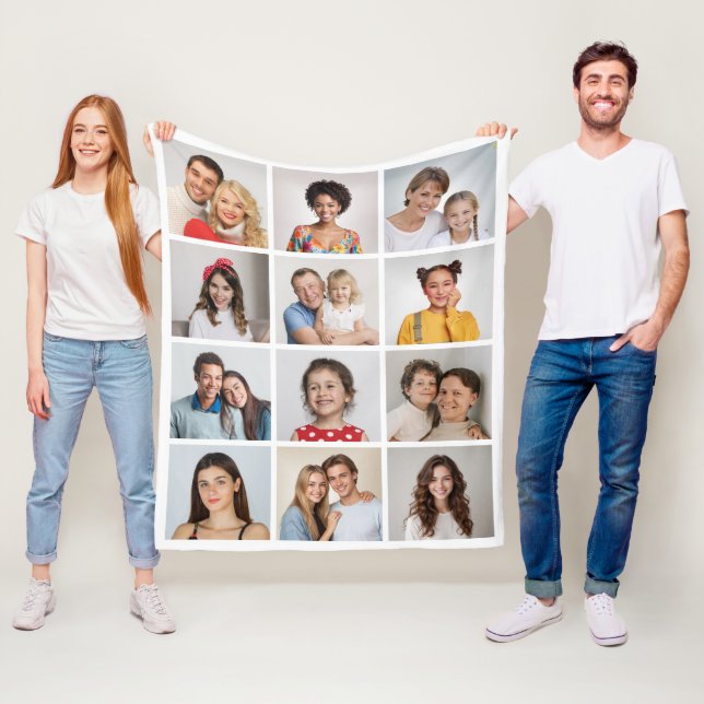 Create Your Own 12 Photo Collage Fleece Blanket (In Situ)