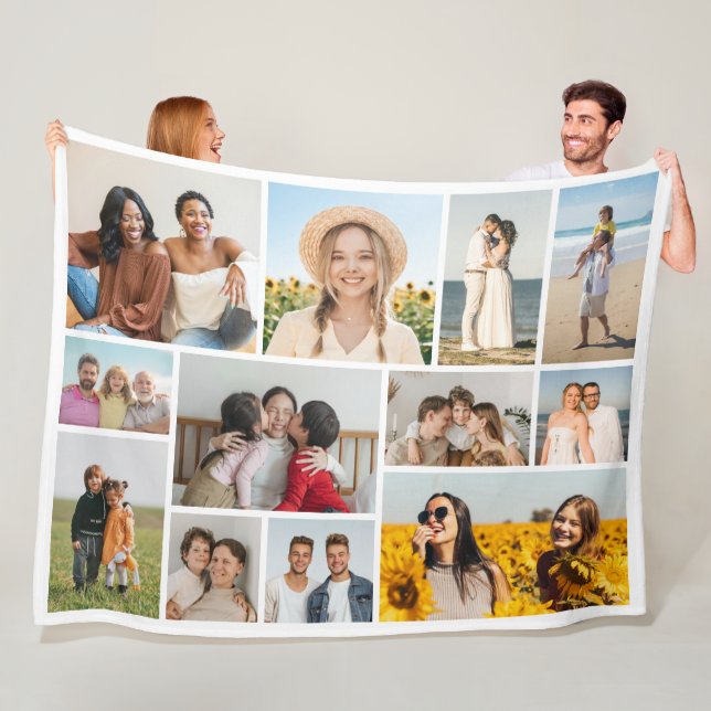 Create Your Own 12 Photo Collage Fleece Blanket (In Situ)