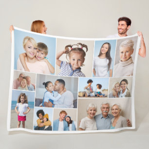 Create Your Own 12 Photo Collage Fleece Blanket