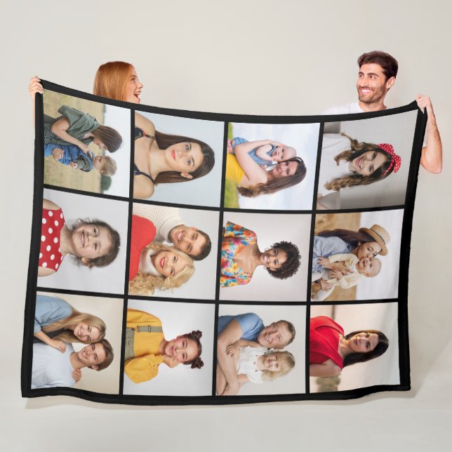 Create Your Own 12 Photo Collage Fleece Blanket (In Situ)