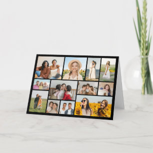 Create Your Own 12 Photo Collage Folded Greeting Card