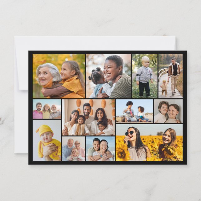Create Your Own 12 Photo Collage Greeting Card (Front)