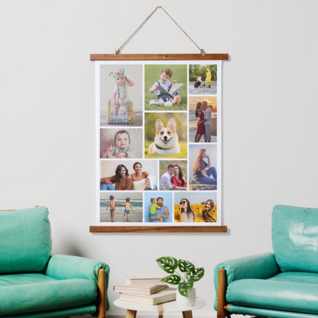 Create Your Own 12 Photo Collage Hanging Tapestry (Living Room)