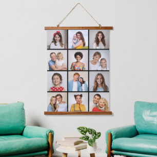 Create Your Own 12 Photo Collage Hanging Tapestry