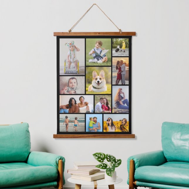 Create Your Own 12 Photo Collage Hanging Tapestry (Living Room)