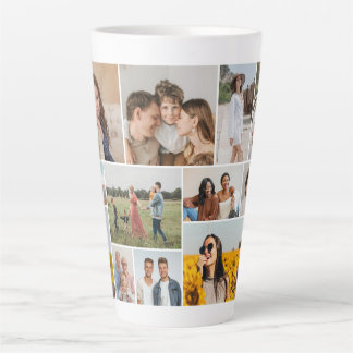 Create Your Own 12 Photo Collage  Latte Mug