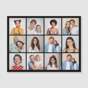 Create Your Own 12 Photo Collage Magnetic Card