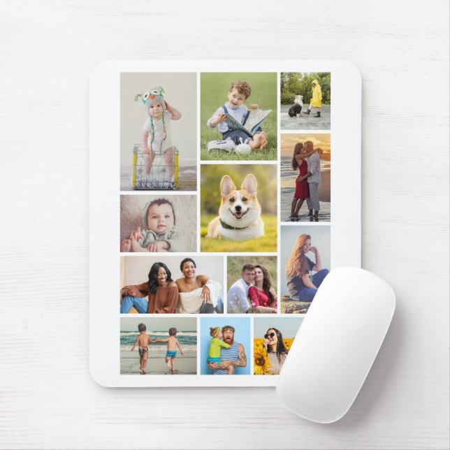 Create Your Own 12 Photo Collage Mouse Pad (With Mouse)