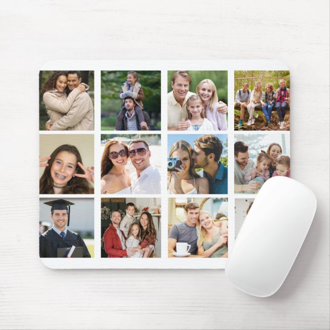 Create your Own 12 Photo Collage  Mouse Pad (With Mouse)