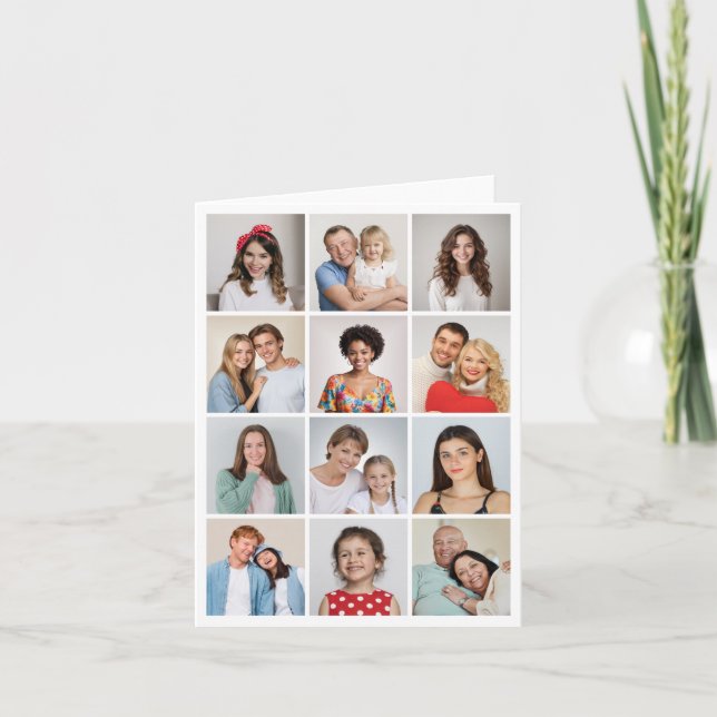 Create Your Own 12 Photo Collage  Note Card (Front)