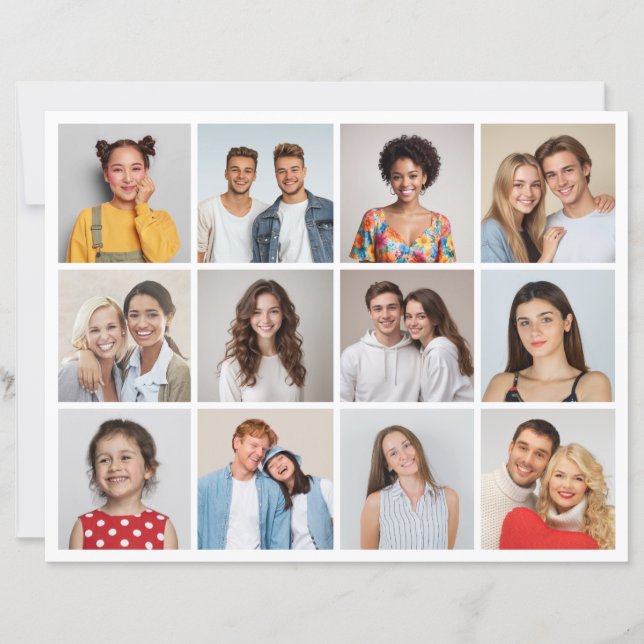 Create Your Own 12 Photo Collage Paper Sheet (Front)