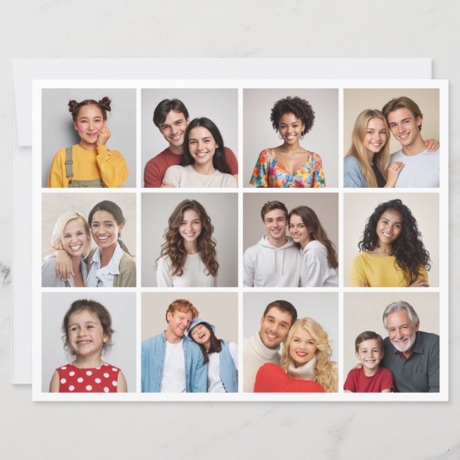 Create Your Own 12 Photo Collage Paper Sheet (Front)