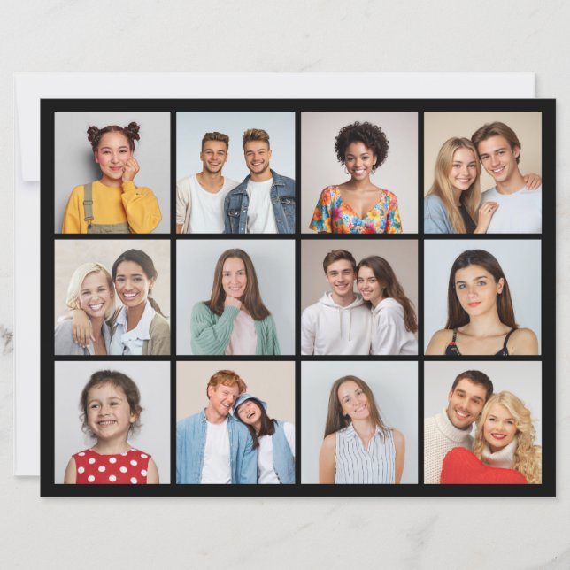 Create Your Own 12 Photo Collage Paper Sheet (Front)