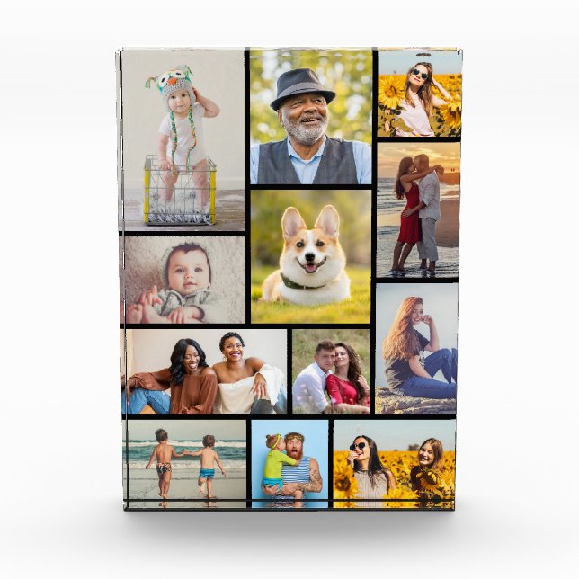 Create Your Own 12 Photo Collage Photo Block (Front)