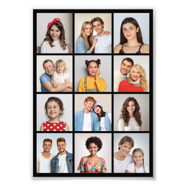 Create Your Own 12 Photo Collage Photo Enlargement Print (Front)