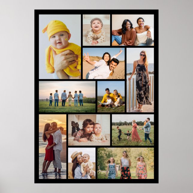 Create Your Own 12 Photo Collage Poster (Front)