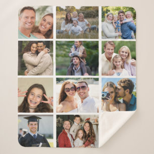 Create your Own 12 Photo Collage Sherpa Blanket