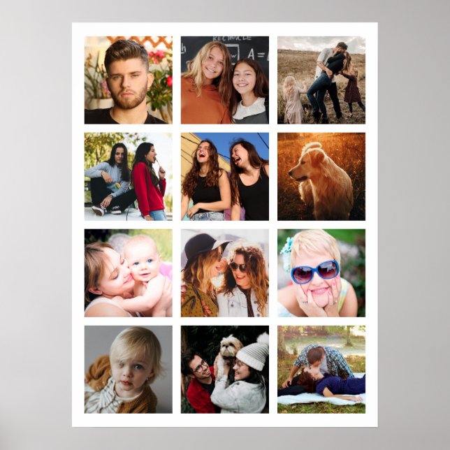Create Your Own 12 Square Photo Collage Poster (Front)