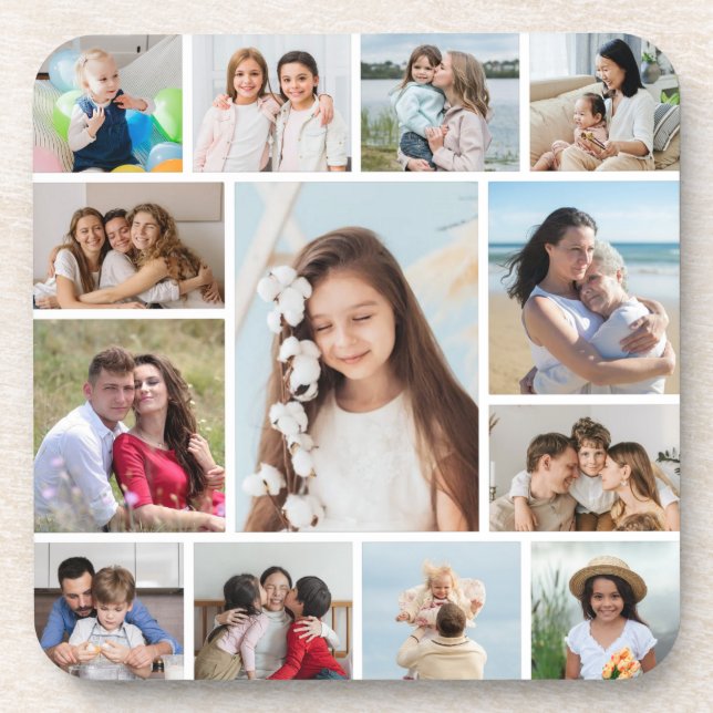 Create Your Own 13 Photo Collage Coaster (Front)