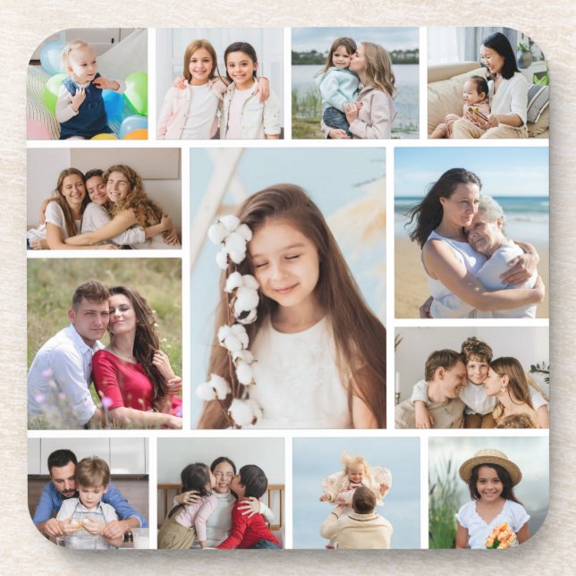 Create Your Own 13 Photo Collage Coaster (Front)
