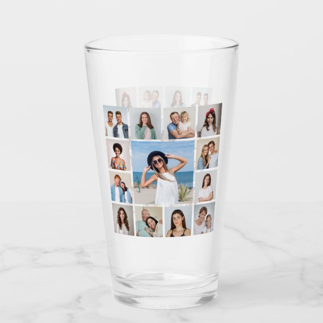 Create Your Own 13 Photo Collage Glass (Front)