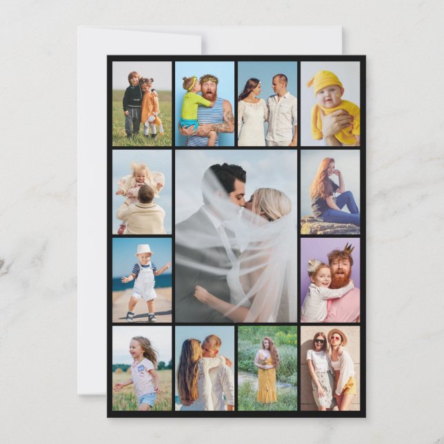 Create Your Own 13 Photo Collage Greeting Card (Front)