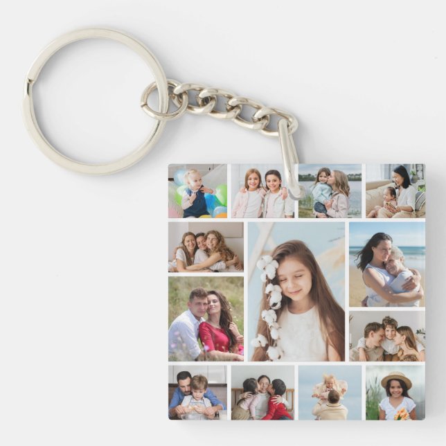 Create Your Own 13 Photo Collage Key Ring (Front)