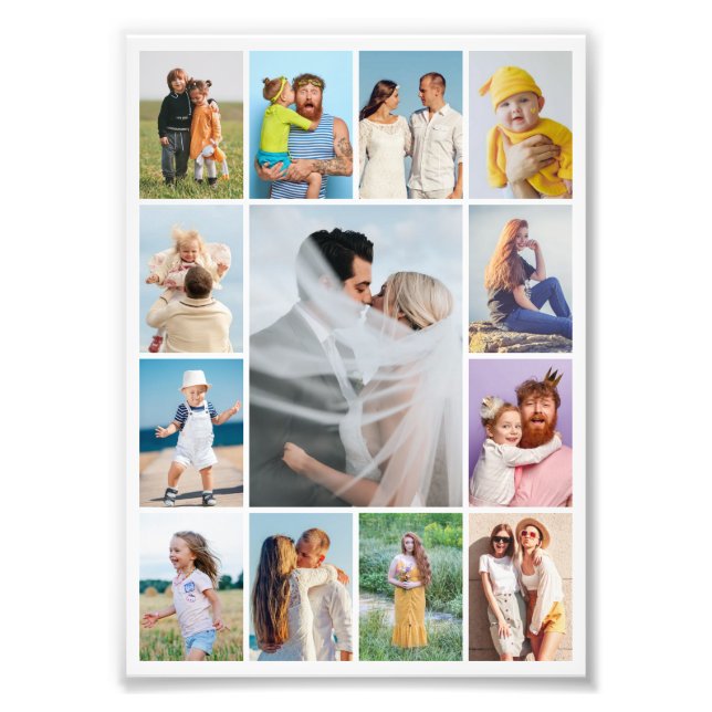 Create Your Own 13 Photo Collage Photo Enlargement Print (Front)