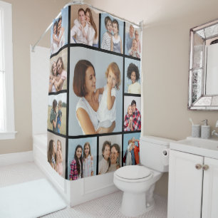 Create Your Own 13 Photo Collage Shower Curtain