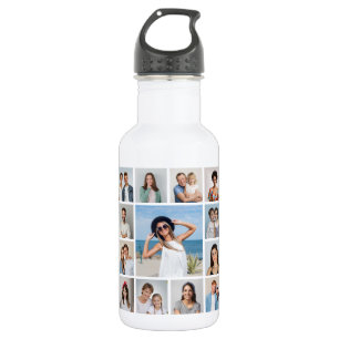 Create Your Own 13 Photo Collage Stainless Steel  532 Ml Water Bottle