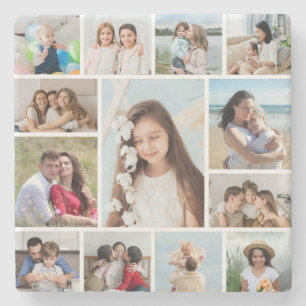 Create Your Own 13 Photo Collage Stone Coaster