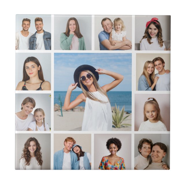 Create Your Own 13 Photo Collage Tile (Front)