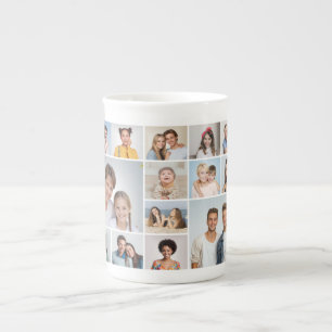 Create Your Own 14 Photo Collage Bone China Mug