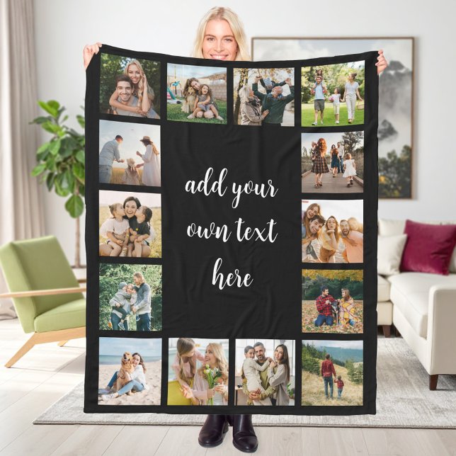 Create Your Own 14 Photo Collage Fleece Blanket (Creator Uploaded)