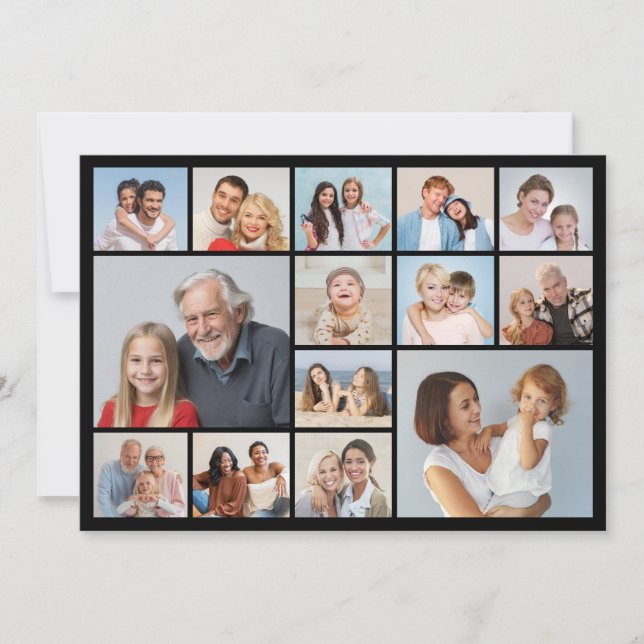 Create Your Own 14 Photo Collage Greeting Card (Front)
