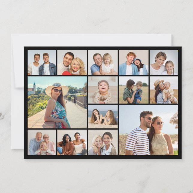 Create Your Own 14 Photo Collage Holiday Card (Front)