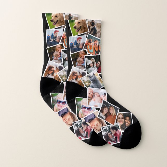 Create Your Own 14 Photo Collage Socks (Pair)