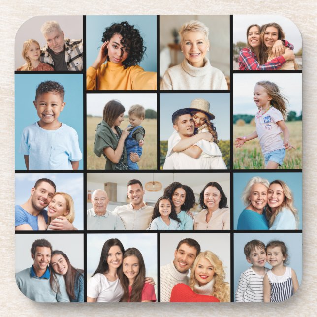 Create Your Own 15 Photo Collage Coaster (Front)