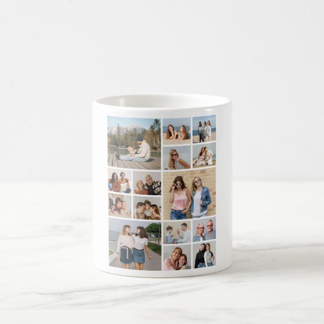 Create Your Own 15 Photo Collage Coffee Mug (Center)