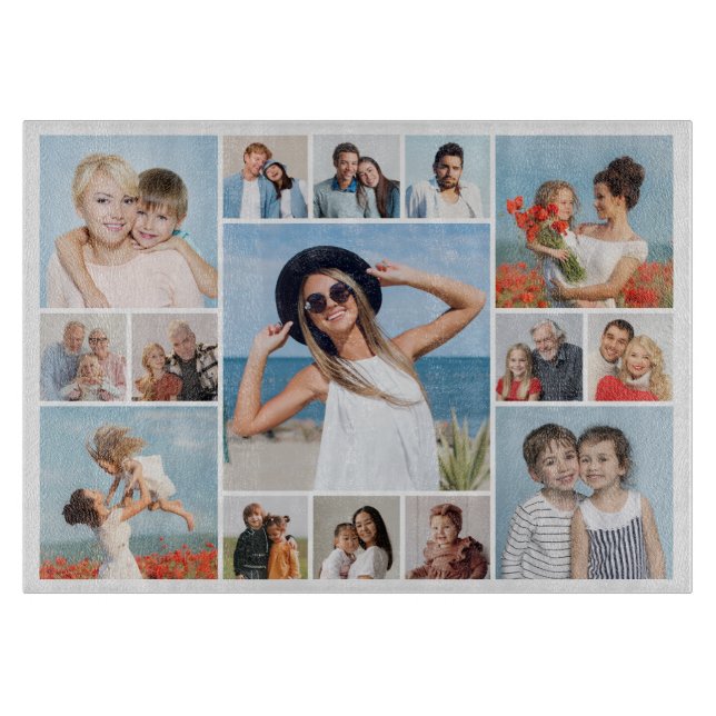Create Your Own 15 Photo Collage Cutting Board (Front)