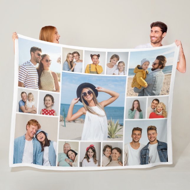 Create Your Own 15 Photo Collage  Fleece Blanket (In Situ)
