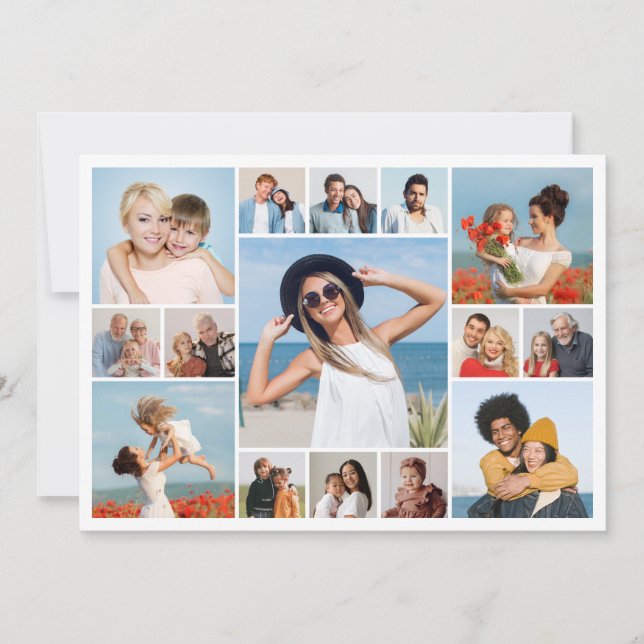 Create Your Own 15 Photo Collage Greeting Card (Front)