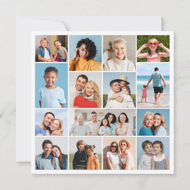Create Your Own 15 Photo Collage Greeting Card (Front)