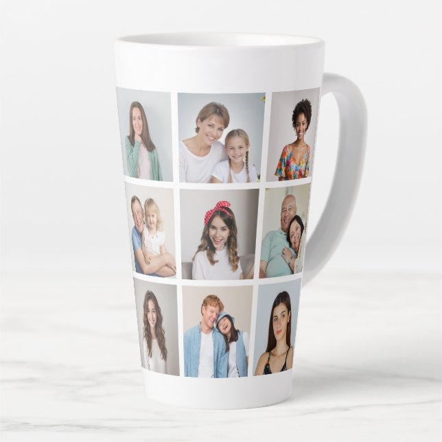 Create Your Own 15 Photo Collage Latte Mug (Right Angle)