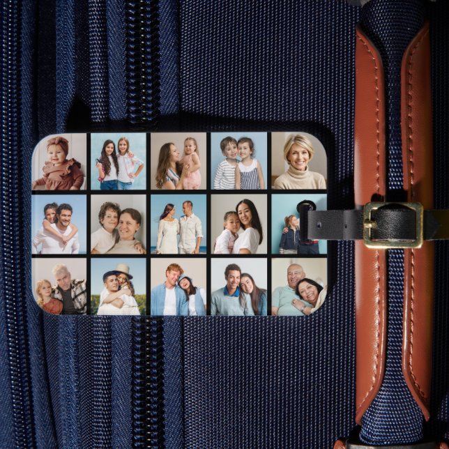 Create Your Own 15 Photo Collage Luggage Tag (Front Insitu 4)