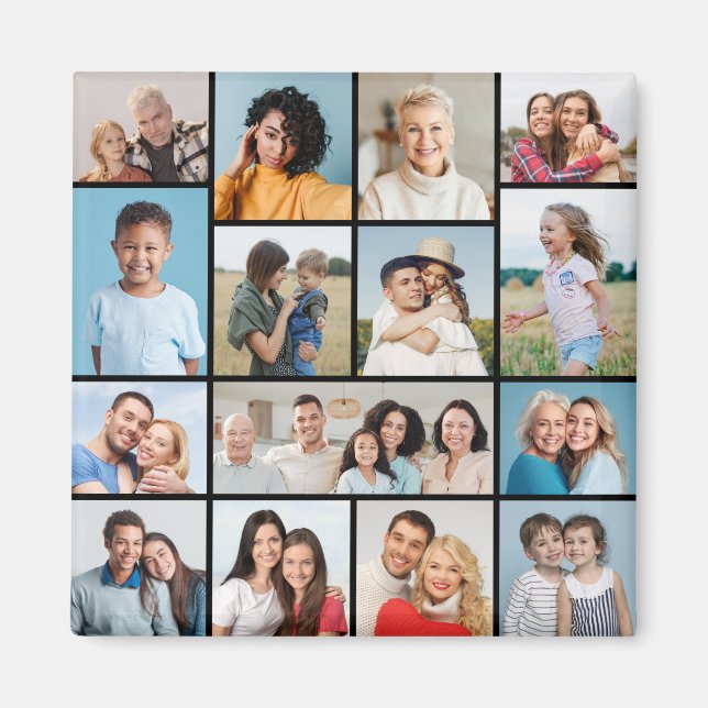 Create Your Own 15 Photo Collage Magnet (Front)