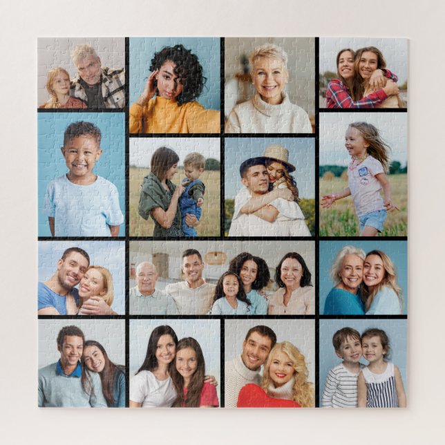 Create Your Own 15 Photo Collage Magnetic Card Jigsaw Puzzle (Vertical)