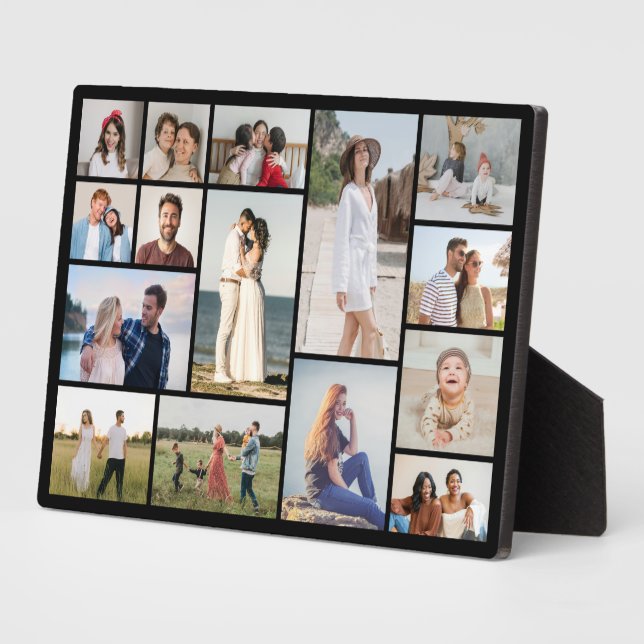 Create Your Own 15 Photo Collage Poster Plaque (Side)