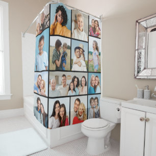 Create Your Own 15 Photo Collage Shower Curtain
